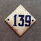 139 address door number sign vintage