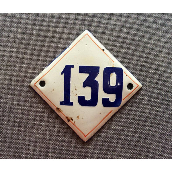 139 address door number sign vintage