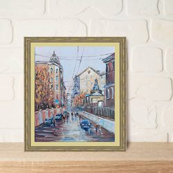 cityscape oil painting impasto city original art artwork by anna antonova