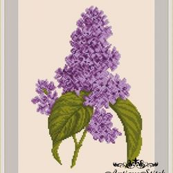 Lilac Berlin Woolwork Bouquet 53 Vintage Cross Stitch Pattern PDF