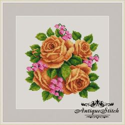 Yellow Roses Bouquet 58 Vintage Cross Stitch Pattern PDF Compatible Pattern Keeper