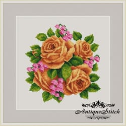 yellow roses bouquet 58 vintage cross stitch pattern pdf compatible pattern keeper