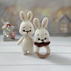 Bunny toy,rabbit toy,plush bunny,newborn baby kit,crochet bunny,baby kit,gift for kids,plush toy, stuffed animal