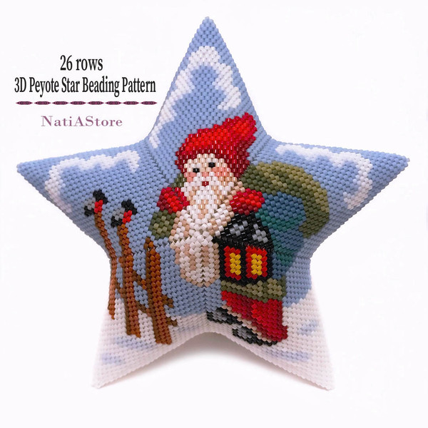 Fairytale Santa peyote star pattern