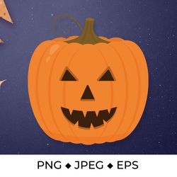 Halloween Jack o Lantern. Smiling pumpkin face