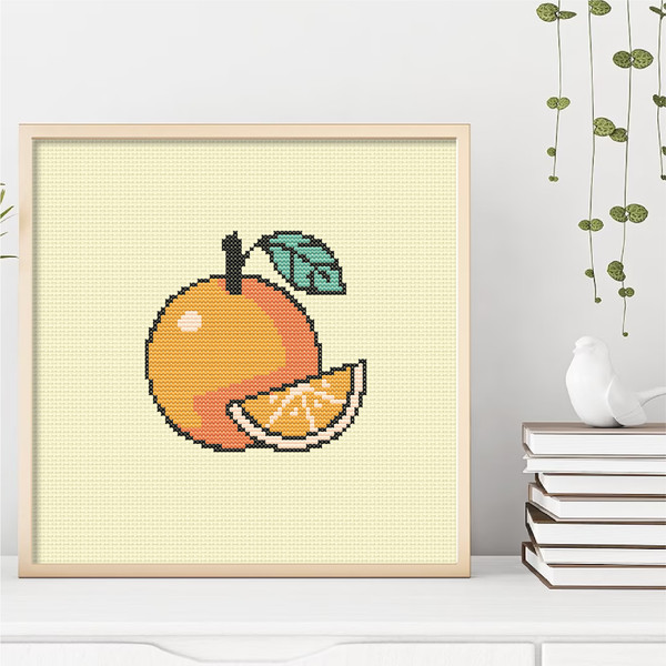 Orange Fruit Cross Stitch Pattern PDF.png