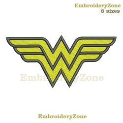 Wonder Woman embroidery design (filled), wonderwoman machine embroidery, wonder woman pattern, superhero 8 sizes