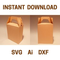 Gable box template, gable gift box, favor box, favor bag, wedding box, party bag, SVG, DXF