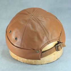 Leather docker beanie hat DBH-48