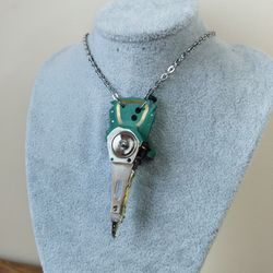Futuristic necklace OOAK Cyberpunk necklace for men or women Computer science gift for him