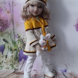 Ruby Red Fashion Friends doll clothes.jacket, white jeans, coat, hat