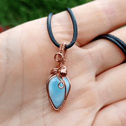 Pale blue larimar pendant. FREE SHIPPING. Handmade Jewellery of natural stones. Unique Gift for Her. Cute Gift for Girlf
