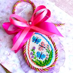 butterfly easter egg ornament cross stitch pattern pdf by crossstitchingforfun instant download, easter egg collection