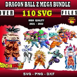 100 Dragon Ball Z SVG Bundle svg, png, dxf files for Print & Cricut