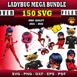 Ladybug SVG Mega Bundle svg, png, dxf files for Print & Cricut
