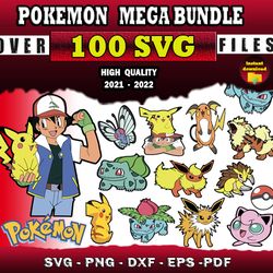 100 Pokemon SVG Bundle svg files for Print & Cricut