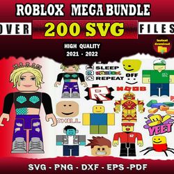200 ROBLOX Svg Mega Bundle ROBLOX svg, Png, dxf files for print and Cricut