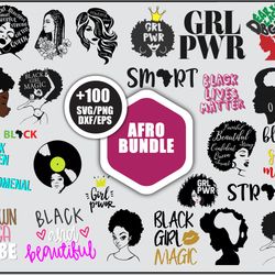 100 afro bundle svg, afro woman svg, afro hair women svg png dxf eps file