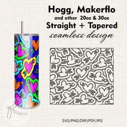 ARROWS OF AMUR Valentines Template for Hogg Makerflo and Other 20oz/30oz Straight/Tapered Tumblers Seamless design - 143