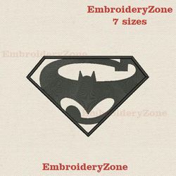 Logo Batman and Superman embroidery design (fill), Batman vs Superman machine embroidery design, batman-superman 7 sizes