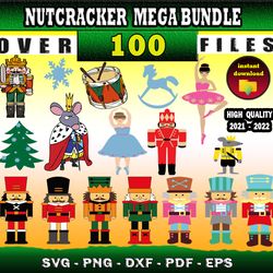100 NUTCRACKER BALLET Svg Mega Bundle , NUTCRACKER BALLET svg, png, dxf For pritn and Cricut