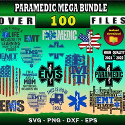 100 Paramedic Mega Svg Bundle | Svg, Png, Dxf, Eps files for print & cricut
