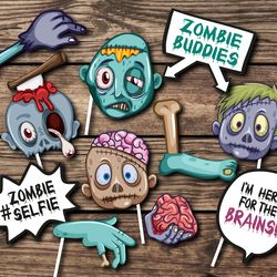 Printable Zombie Apocalypse photo booth props, DIY photo booth props, Zombie party, Apocalypse, Printable photo props