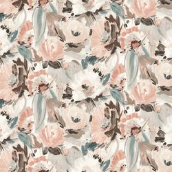 Floral Fabric, Fabric with Blooming Flowers, Cotton Floral Fabric, Meadow Fabric, Pastel Flowers Fabric, Rose Fabric