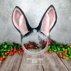 Black Mini Bunny Ears Headband