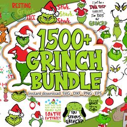 grinch svg bundle, grinchmas svg, green character svg ,cartoon svg bundle, cutting files for cricut silhouette