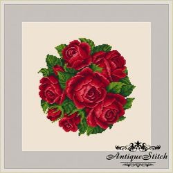 Roses Round Bouquet 62 Vintage Cross Stitch Pattern PDF Compatible Pattern Keeper
