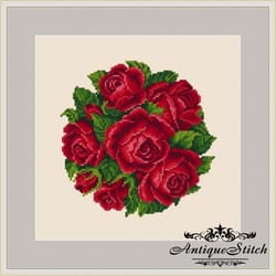 roses round bouquet 62 vintage cross stitch pattern pdf compatible pattern keeper