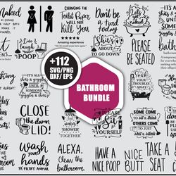 bathroom bundle svg, bathroom sign svg, bathroom quote svg, funny bathroom svg