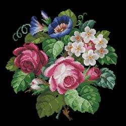 230107 bouquet with roses and ipomoea