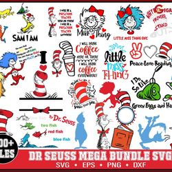 Dr Seuss Svg Bundle, Funny Dr Seuss Quote Svg, Dr Seuss Svg, Thing Svg, Cute Cat Svg, Teacher Svg, Svg File For Cricut