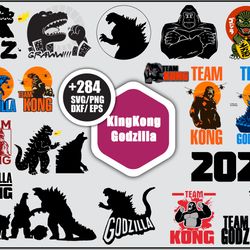 king kong and godzilla bundle svg, king kong  svg,  godzilla svg png dxf eps file