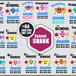 baby shark school bundle svg, teacher shark svg, baby shark svg, png dxf eps file