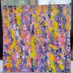 abstract painting cherry blossom japanese garden acrylic