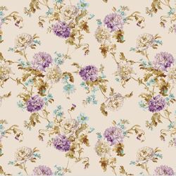 Floral Fabric, Fabric with Blooming Flowers, Linen and Viscose Fabric, Botanical Fabric, Floral Fabric, Rose Fabric