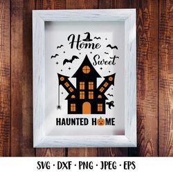 home sweet haunted home svg. funny halloween quote.