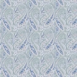 Floral Swirls Fabric, Fabric with Floral Swirls, Linen and Viscose Fabric, Botanical Fabric, Blooming Blue Fabric