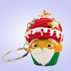 Santa Claus keychain,Christmas keychain gift, cute keychains for backpacks, girl keychain, keychain for women
