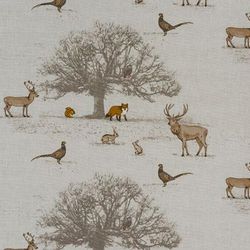 Forest Animals Fabric, Fabric with Woodland Animnals. Animal Printed Fabric, Cotton Fabric