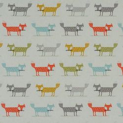 Fox Fabric, Fabric with Foxes, Cute Fox Fabric, Cotton Fabric with Foxes