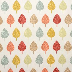 Leaves Fabric, Fabric with Leaves, Scandi Leaves Fabric, Cotton Fabric, Autumn Leaf Printed Fabric