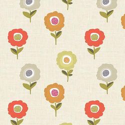 Floral Fabric, Fabric with Flowers, Scandi Floral Fabric, Cotton Fabric, Autumn Floral Printed Fabric