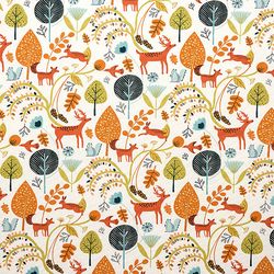 Forest Animals Fabric, Fabric with Woodland Animals, Scandi Animals Fabric, Cotton Fabric, Autumn Forest Animals Fabric