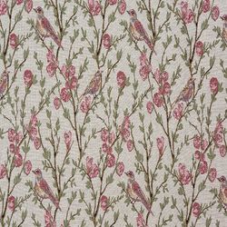 Birds Fabric, Fabric with Birds, Woven Jacquard Fabric, Birds on Floral Branches Fabric, Botanical Fabric with Birds