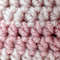 pink tones bunny bucket hat yarn close up