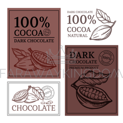 chocolate and cocoa design label vector illustration set